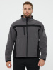 Куртка демисезонная LULEA2 из материала Softshell, серо-чёрная, размер S