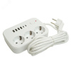Удлинитель 3-местный c/з 3x1 мм2 3 м 250В 10А 4USB+2Type-C 2.4А Home белый