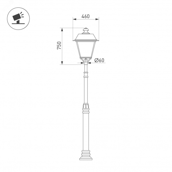 Светильник светодиодный OXOR-GRADUA-LUZ-O-460x750-50W Day4000 (BK, 120 deg, 230 В) IP65 (ARL, IP65 Металл, 3 года)
