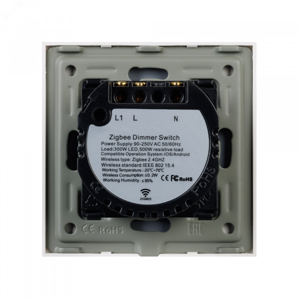 Светорегулятор сенсорный с Zigbee управлением SWT-OMALI-SD3-ZB-WH (250V, 500W) (ARL, Стекло)