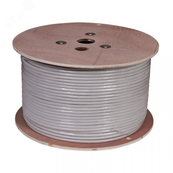 Витая пара S/FTP CAT7 4PR 23AWG PVC IN, серый, 305 м
