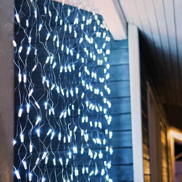 Гирлянда Сеть 2,5х2,5 м, черный ПВХ, 432 LED белые
