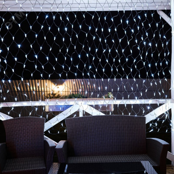 Гирлянда Сеть 2,5х2,5 м, черный ПВХ, 432 LED белые