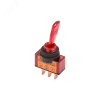 Тумблер 12V 20А (3c) ON-OFF однополюсный с красной подсветкой