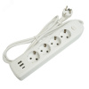 Удлинитель 4-местный c/з 3x1 мм2 1.8 м 250В 10А 2USB+1Type-C 2.4А Home белый