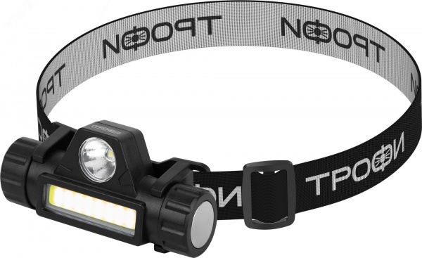 Фонарь налобный светодиодный Трофи GA-101 аккумуляторный 3 Вт COB + 3 Вт LED 2 режима магнит