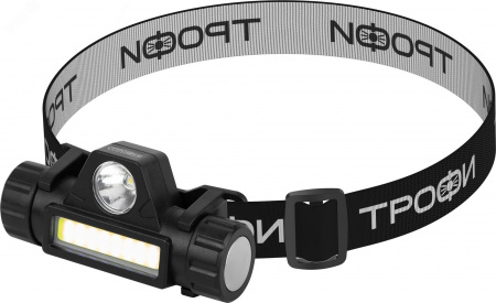 Фонарь налобный светодиодный Трофи GA-101 аккумуляторный 3 Вт COB + 3 Вт LED 2 режима магнит