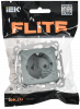 FLITE Розетка с заземлением без защитных шторок безвинтовое крепление 16А РС11-1-ФлС серый IEK
