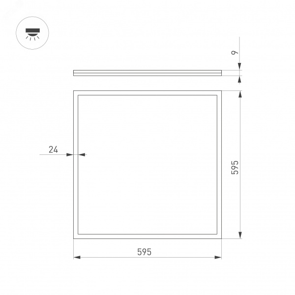 Светильник DL-INTENSO-S600x600-40W Day4000 (WH, 120 deg, 230V) (IP40 Металл, 5 лет)