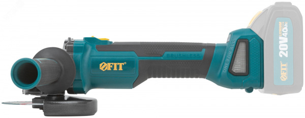 Шлифмашина угловая аккумуляторная 20 В, 3500/8500 об/мин, КлК 125 мм, 1,7 кг, 2 частоты вращения, бесщеточный, коробка