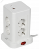 DOMINIC Удлинитель У08K 8 мест 2P+PE 1,5м 3х1,0мм2 16А/250В USB A+C 20Вт белый IEK