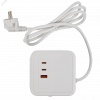 DOMINIC Удлинитель У08K 8 мест 2P+PE 1,5м 3х1,0мм2 16А/250В USB A+C 20Вт белый IEK