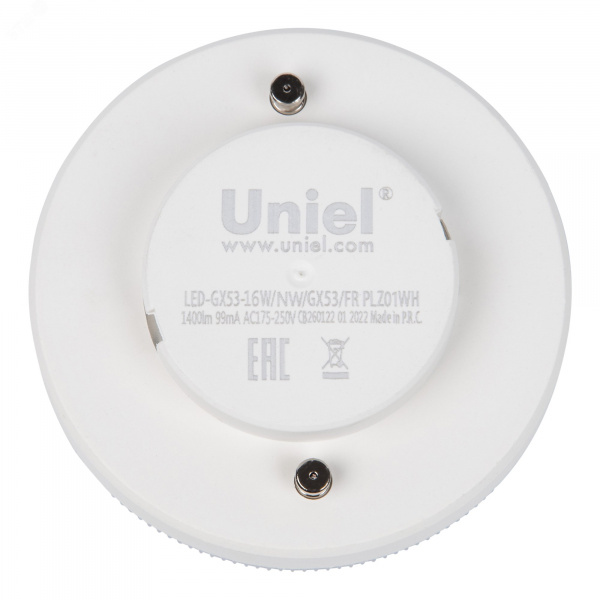 Лампа светодиодная, матовая LED-GX53-16W/NW/GX53/FR PLZ01WH, белый свет (4000K), картон ТМ