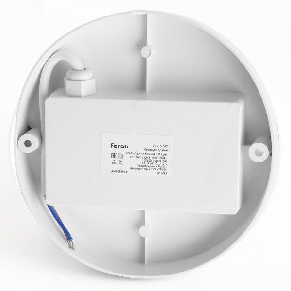 Светильник светодиодный ДБП-12w 4000К IP65 белый матовый TR Круг