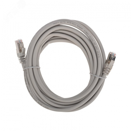 Патч-корд S/FTP CAT 6A (10G), RJ45-RJ45, 28AWG, LSZH, серый, 5м,