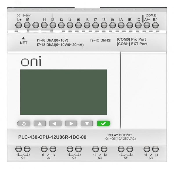 Модуль ЦПУ 4 DI 6 UI (0-10 В/DI) 2 UI (0-10 В/0-20 мА/DI) 6 RO 24В DC с Ethernet портом с экраном
