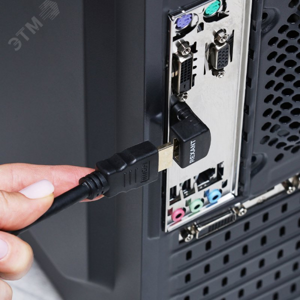 Переходник штекер HDMI - гнездо HDMI, угловой,,