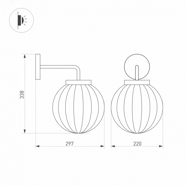Светильник LGD-PEARL-WALL-7W Warm3000 (GR, 164 deg, 230 В) (ARL, IP65 Металл, 3 года)