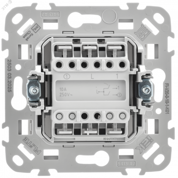 FLITE Выключатель 2-клавишный 10А ВС12-1-0-ФлБ белый IEK