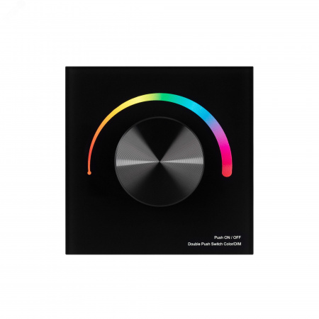 Панель SMART-P8-RGB-G-IN Black (12-24V, 3x4A, Rotary, 2.4G) (, IP20 Пластик, 5 лет)