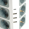 Удлинитель 12-местн с/з 3x1мм2 1.5м 250В 16А 3520Вт 3USB A + 1C 5V 3.4A Comfort белый/серый