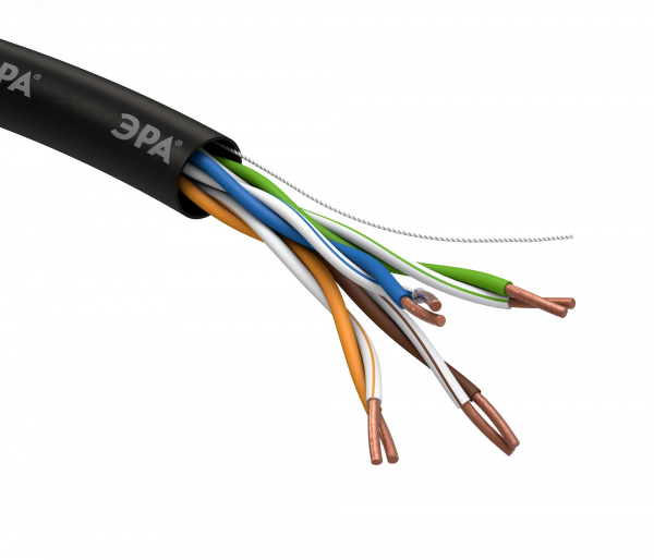 Кабель витая пара U/UTP 4x2x24 AWG Cat5e CU PE наруж. 305м U-4-PE
