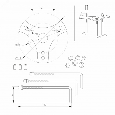 Светильник LGD-STEM-BOLL-H500-10W Warm3000 (BK, 185 deg, 230 В) (IP65 Металл, 3 года)