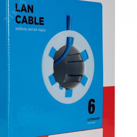 Витая пара U/UTP 4PR 23AWG CAT6 SOLID PVC IN синий 305 м