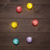 Фонарики тайские фейерверк 1,5 м, прозрачный ПВХ, 10 LED, теплый белый, питание 2 х АА батарейки не в комплекте