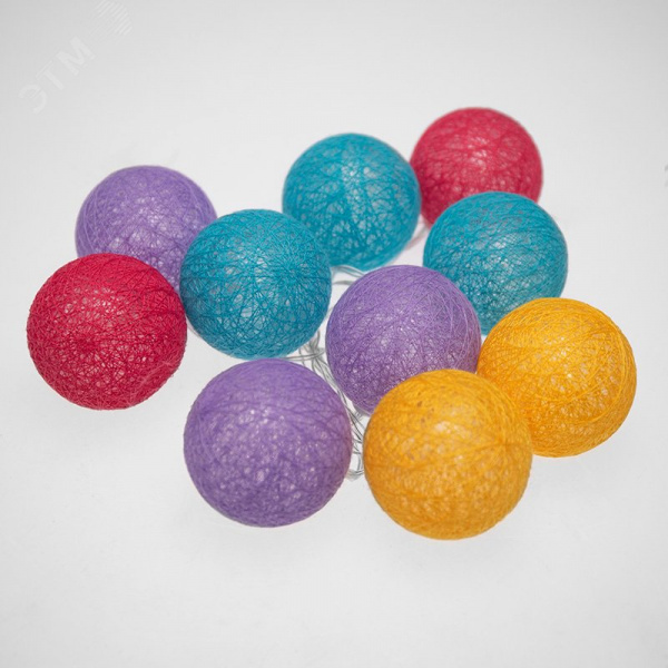 Фонарики тайские фейерверк 1,5 м, прозрачный ПВХ, 10 LED, теплый белый, питание 2 х АА батарейки не в комплекте