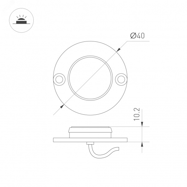 Светильник ART-DECK-LAMP-R40-1W Day4000 (SL, 120 deg, 24V) (IP67 Металл, 3 года)