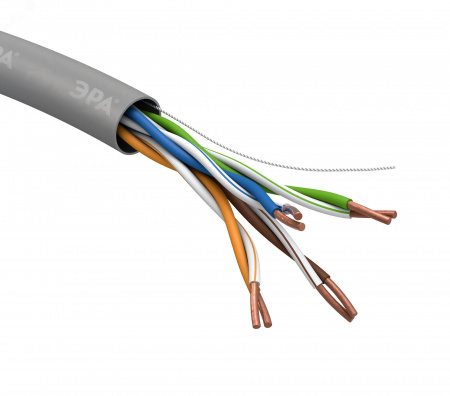 Кабель витая пара U/UTP 4x2x24AWG Cat5e CU PVC 305м ЭРА SIMPLE UL-4-PVC