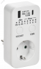 РТЭ-4 Розетка-таймер электронный с USB A+C        15мин-8ч 16А IP20 белый IEK