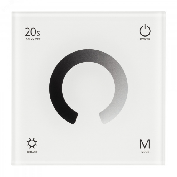 Панель SMART-P4-DIM-G-IN White (12-24V, 4x3A, Sens, 2.4G) (, IP20 Пластик, 5 лет)