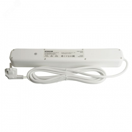 Фильтр сетевой 5-местный с/з 3x1 мм2 1,8 м 250 В 16 А 2 USB-A+2 Type-C белый HM21-51-02