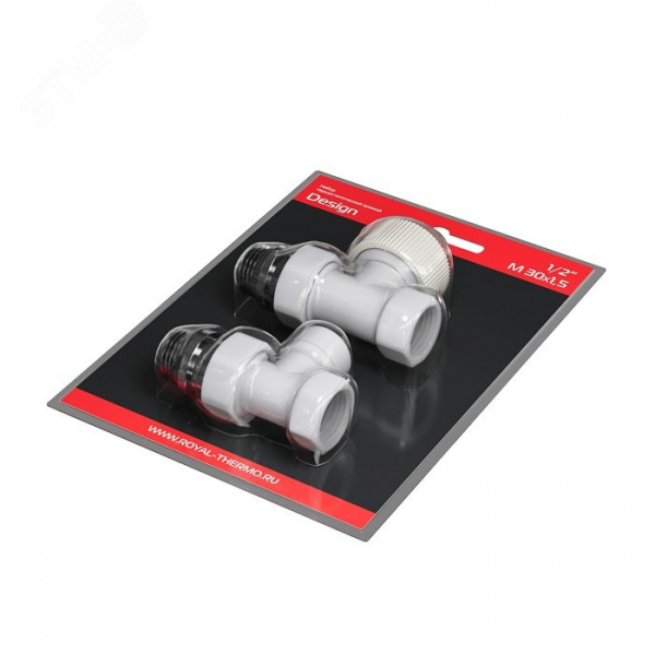 "Набор термостатический прямой Royal Thermo Design 1/2""М30х1,5 (Белый)"