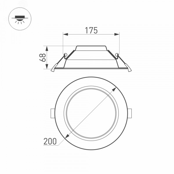 Светильник IM-CYCLONE-R200-20W Warm3000 (WH, 90 deg) (, IP40 Металл, 3 года)