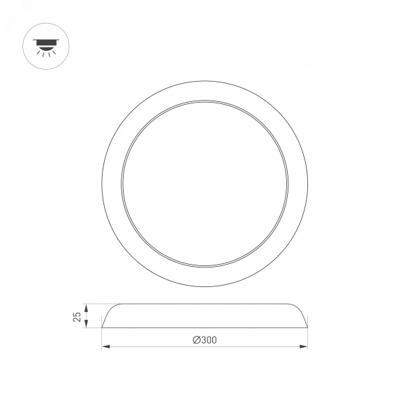 Светильник CL-FIOKK-R300-25W Day4000-MIX WH, 120 deg, 230V IP44 пластик, 3 года