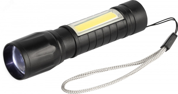 Фонарь светодиодный Трофи UA-101 аккумуляторный 3Вт LED + 3Вт COB оптический Zoom 3 режима