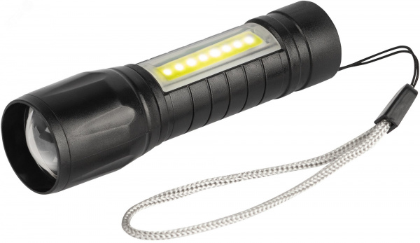 Фонарь светодиодный Трофи UA-101 аккумуляторный 3Вт LED + 3Вт COB оптический Zoom 3 режима