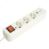 Удлинитель 3-местный с/з с выключателем 3x1 мм 2.5м 250 В 16 А 1 USB+2 C 2.4 A белый HM071-31-05