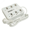 Удлинитель 6-местный c/з 3x1 мм2 1.8м 250В 10А 4USB+2Type-C 2.4А Home plus белый