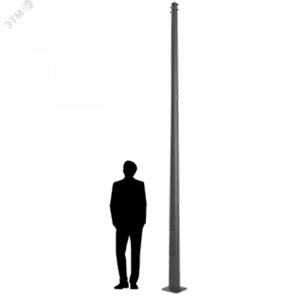 Опора освещения VERTEX 6M T1 RAL 9005 без ЗДФ