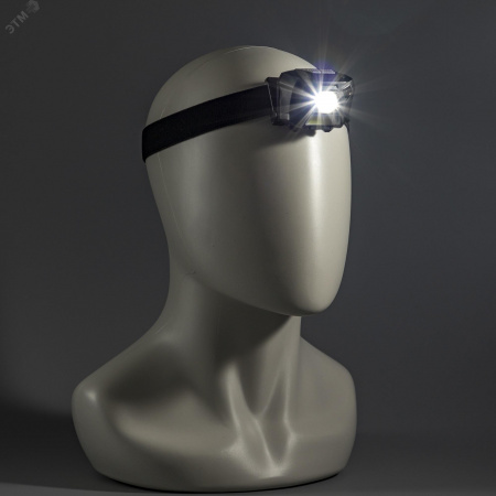 Фонарь налобный аккумуляторный LED регулируемый ремень датчик движения 5 режимов работы 3Вт+3Вт 1200 мАч 140Лм IP44 56208 9 Ritter