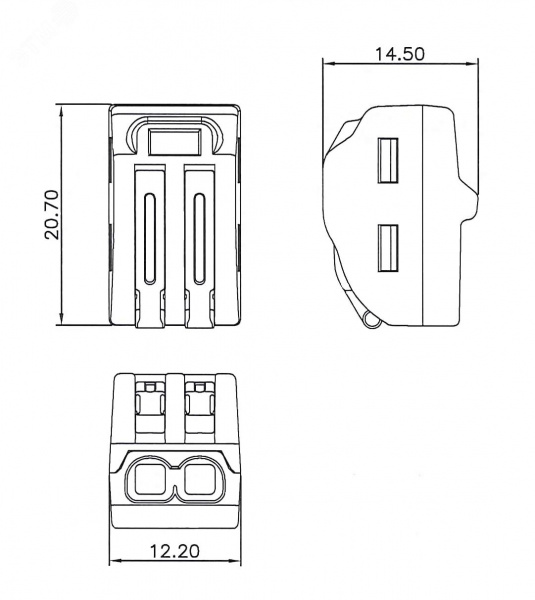 Клемма OBO универсальная c зажимом 2x2,5 мм2, (222-412)