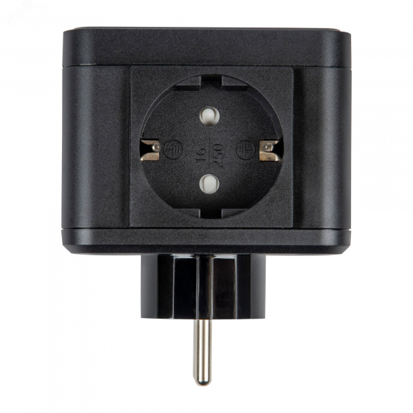 Разветвитель сетевой с выключателем с заземлением 2 гнезда 2USB+1TYPE C 16А 3500Вт Черный ТМ S-GES2-16SBUC BLACK