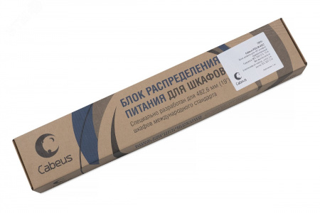 Блок евророзеток для 19' шкафов, горизонтальный, 9 розеток, 10 A, без выключателя, алюминиевый корпус, шнур 2 м, вилка IEC 320 C14