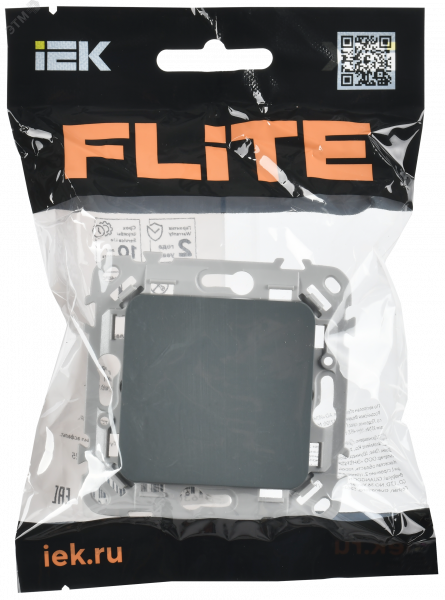 FLITE Выключатель 1-клавишный 10А ВС11-1-0-ФлМА мокрый асфальт IEK