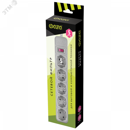 Фильтр сетевой ФАZА FOP-05GS-500-gy серый