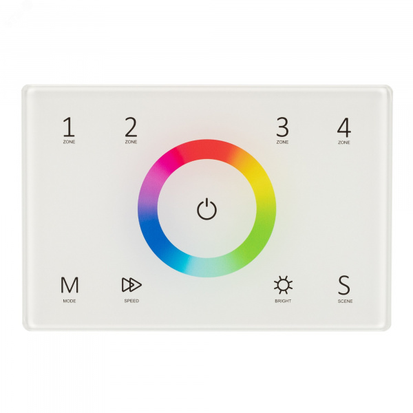Панель Sens SMART-P83-RGB White (230V, 4 зоны, 2.4G) (ARL, IP20 Пластик, 5 лет)
